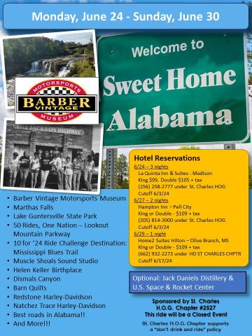 Sweet Home Alabama Ride | St. Charles Missouri Chapter #2527 | St ...